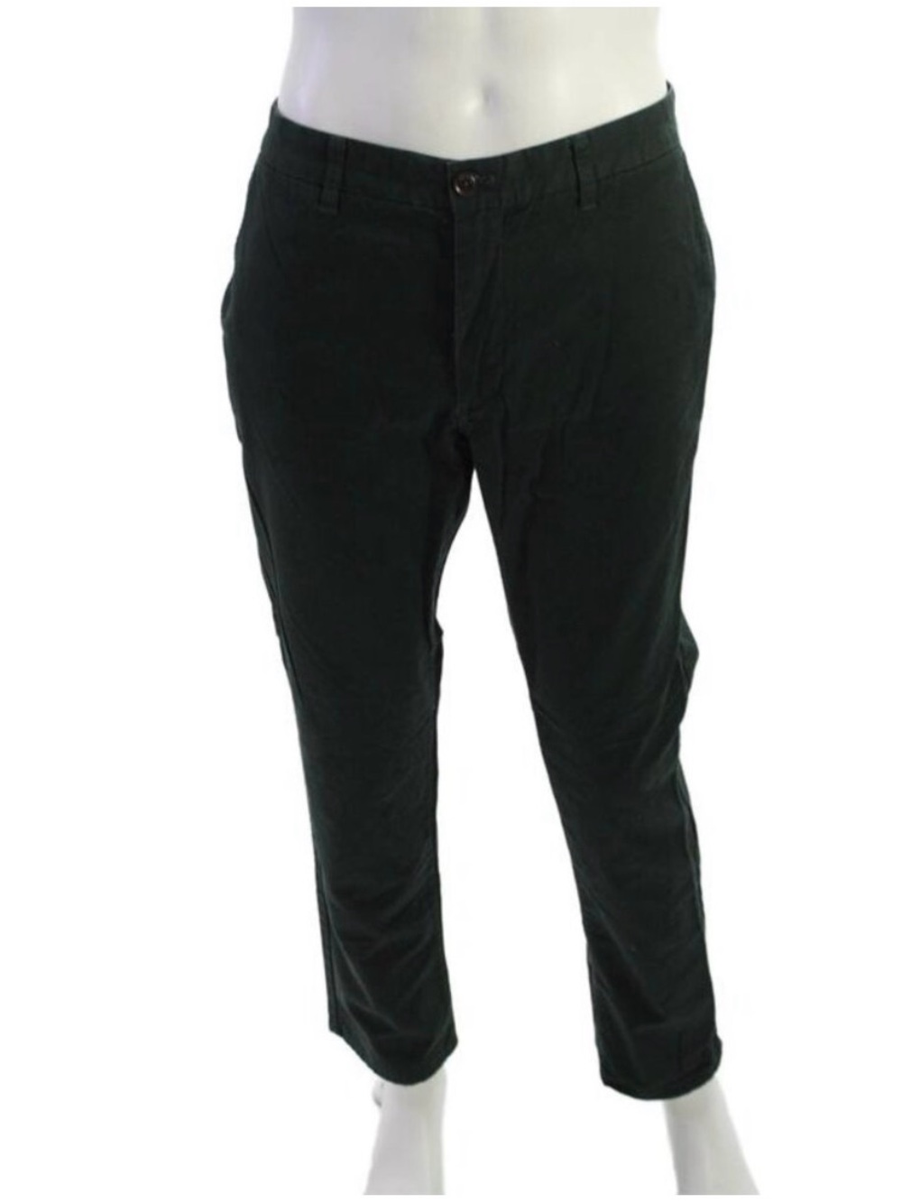 Bonobos Mens Chino Pants Green Button 100% Cotton Size 35